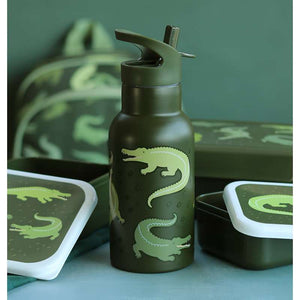 A Little Lovely Company termosflaska - 350 ml - Crocodiles - Grön