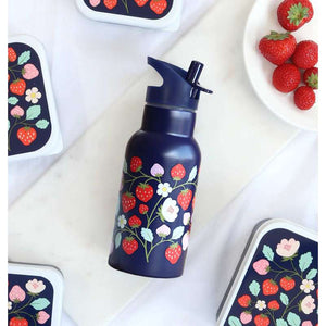 A Little Lovely Company termosflaska - 350 ml - Strawberries - Blå/Röt