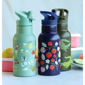 A Little Lovely Company termosflaska - 350 ml - Strawberries - Blå/Röt