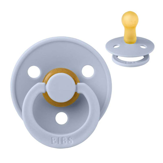 BIBS Rund Colour Napp - Stl 2 - Naturgummi - Dusty Blue