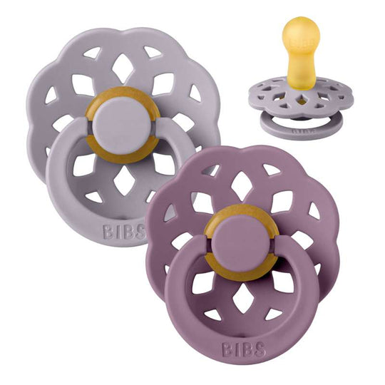 BIBS Boheme Napp - 2-Pack - Stl 2 - Naturgummi - Fossil Grey/Mauve