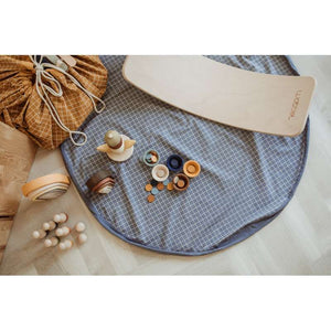 Play & Go 2-i-1 Förvaringsmatta/lekmatte - Organic Grid - Blue