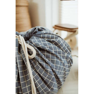 Play & Go 2-i-1 Förvaringsmatta/lekmatte - Organic Grid - Blue