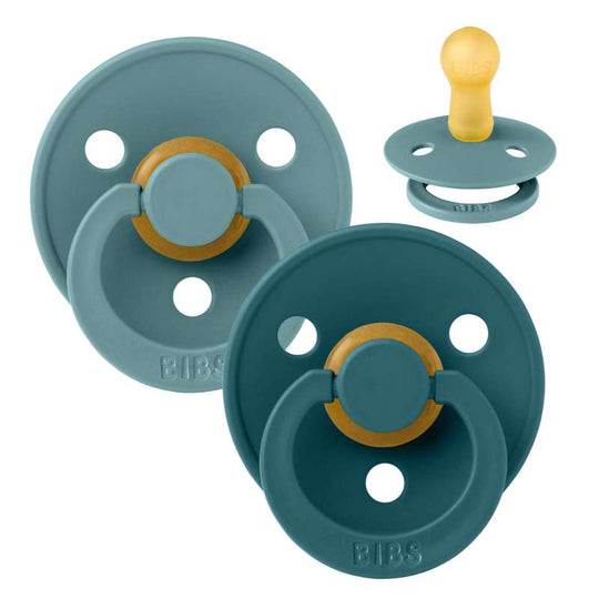 BIBS Rund Colour Napp - 2-Pack - Stl 2 - Naturgummi - Island Sea/Forest Lake