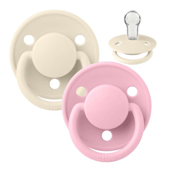 BIBS De Lux Napp - 2-Pack - Onesize - Silikon - Ivory/Baby Pink