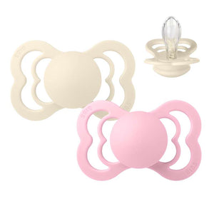 BIBS Supreme Napp - 2-Pack - Stl 2 - Silikon - Ivory/Baby Pink