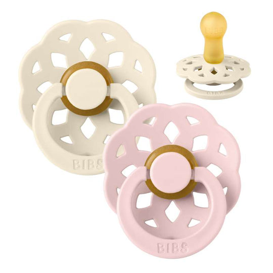 BIBS Boheme Napp - 2-Pack - Stl 2 - Naturgummi - Ivory/Blossom