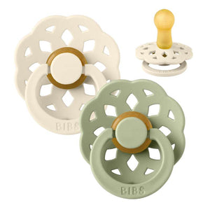 BIBS Boheme Napp - 2-Pack - Stl 2 - Naturgummi - Ivory/Sage