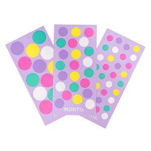 MontiiCo Vandfaste Stickers til Madkasser og Drikkedunke - Confetti
