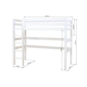 Hoppekids ECO Luxury Hög säng 90x200cm - Vit