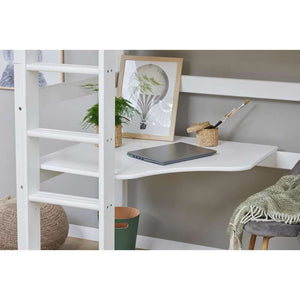 Hoppekids ECO Luxury MEGA-säng 90x200cm med loungemodul och bordsplatta - Flexibel inläggsbotten - Vit