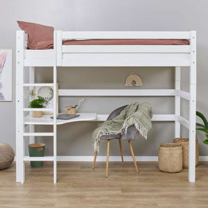 Hoppekids ECO Luxury MEGA-säng 90x200cm med loungemodul och bordsplatta - Flexibel inläggsbotten - Vit