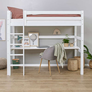 Hoppekids ECO Luxury Hög säng 90x200cm med bordsplatta - Vit