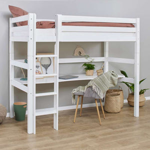 Hoppekids ECO Luxury Hög säng 90x200cm med bordsplatta - Vit