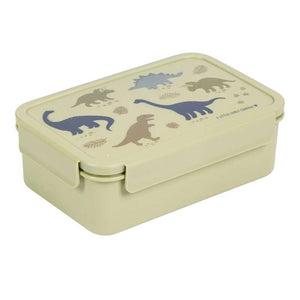 A Little Lovely Company Fackinddelt Bento Madlåda - Dinosaur - Oliven