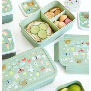 A Little Lovely Company Fackinddelt Bento Madlåda - Joy - Mint