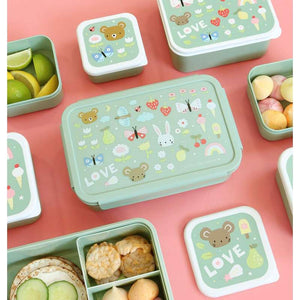 A Little Lovely Company Fackinddelt Bento Madlåda - Joy - Mint