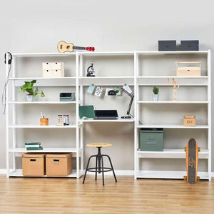 Hoppekids STOREY bokhylla - ½ sektion m. 4 hyllor - Flera storlekar - Vit