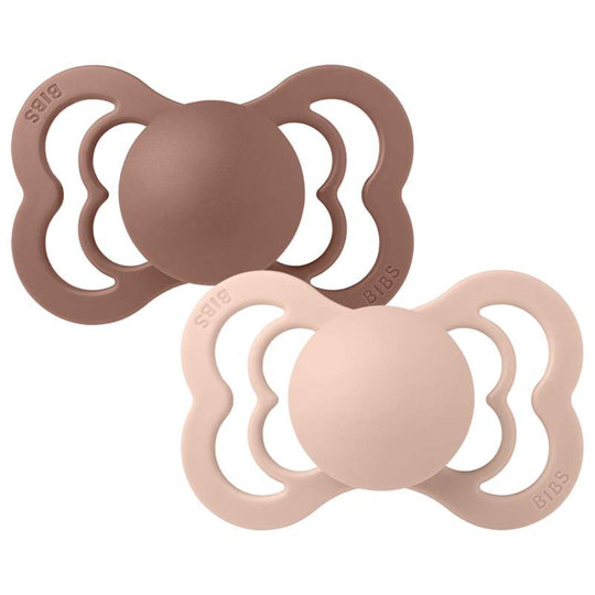 BIBS Supreme Napp - 2-Pack - Stl 2 - Naturgummi - Woodchuck/Blush