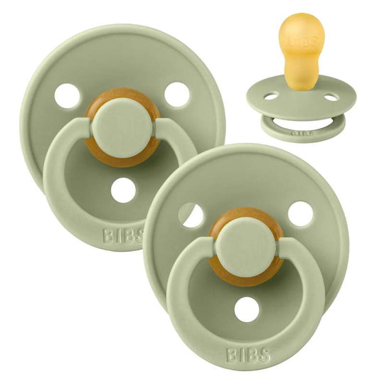 BIBS Rund Colour Napp - 2-Pack - Stl 3 - Naturgummi - Sage/Sage