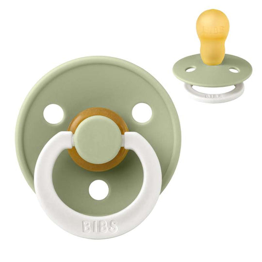 BIBS Rund Colour Napp - Stl 3 - Naturgummi - GLOW - Sage