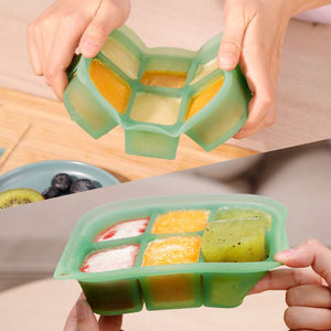 Haakaa Easy-Freeze Bakke - 6 Rum - Pea Green