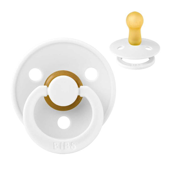 BIBS Colour Napp - Stl 2 - Naturgummi - White