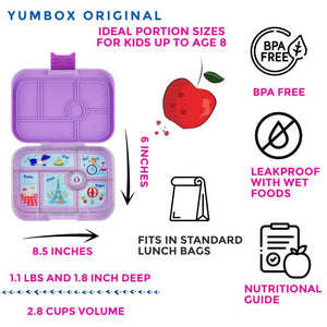 Yumbox Matlåda - Original - 6 fack - Lulu Purple/Paris Je T'aime