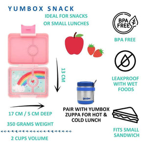 Yumbox Matlåda - Minisnack - 3 fack - Misty Aqua/Rainbow