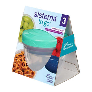 Sistema Stack n' Nest Hinkar m. Skruvlock - 3-pack - Mint/Lila/Blå