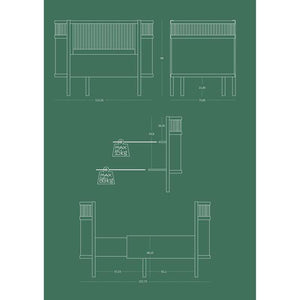 Sebra Säng 70x112,5/155 cm - Classic, Baby och Junior - Vit