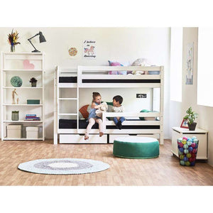 Hoppekids ECO Luxury Våningssäng 90x200 cm med två sängskenor - Flexibel inläggsbotten - Vit