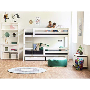 Hoppekids ECO Luxury Våningssäng 90x200 cm med två sängskenor - Flexibel inläggsbotten - Vit