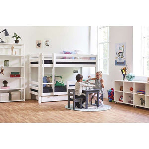 Hoppekids ECO Luxury Våningssäng 90x200 cm med två sängskenor - Flexibel inläggsbotten - Vit