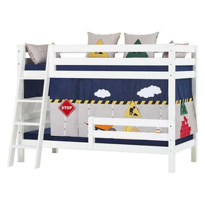 Hoppekids ECO Luxury Våningssäng 90x200 cm med två sängskenor och lutande stege - Flexibel inläggsbotten - Vit