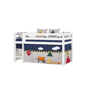 Hoppekids ECO Luxury Halvhög säng 90x200cm - Flexibel inläggsbotten - Vit