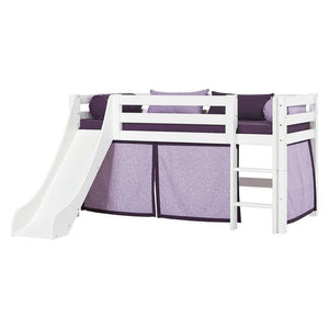 Hoppekids ECO Luxury Halvhög Säng 90x200cm med rutschkana - Flexibel inläggsbotten - Vit