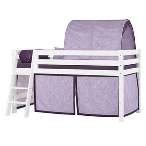 Hoppekids ECO Luxury Halvhög säng 90x200cm med lutande stege - Flexibel inläggsbotten - Vit