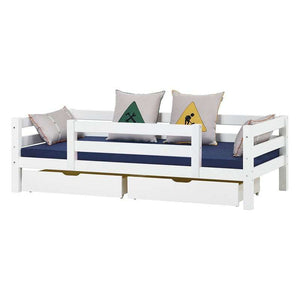 Hoppekids ECO Luxury Juniorsäng 90x200cm med 1/2 sängskena - Flexibel inläggsbotten - Vit