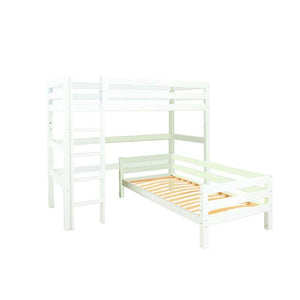 Hoppekids ECO Luxury Våningssäng Vinkelkombi 90x200cm - Flexibel inläggsbotten - Vit
