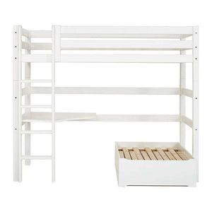 Hoppekids ECO Luxury MEGA-säng 90x200cm med loungemodul och bordsplatta - Flexibel inläggsbotten - Vit