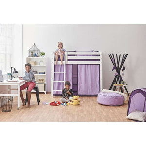 Hoppekids ECO Luxury Mellanhög säng 90x200 cm - Flexibel inläggsbotten - Lutande stege - Flexibel inläggsbotten - Vit