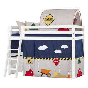 Hoppekids ECO Luxury Mellanhög säng 90x200 cm - Flexibel inläggsbotten - Lutande stege - Flexibel inläggsbotten - Vit
