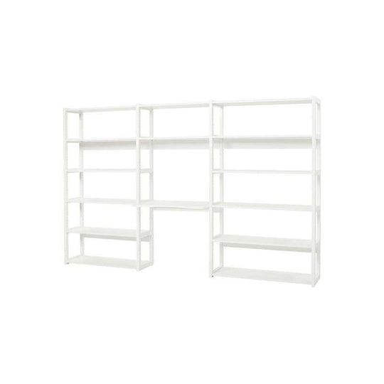 Hoppekids STOREY bokhylla med 3 sektioner - 14 hyllor och skrivplatta i 80 cm - Vit