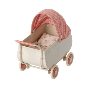 Maileg Vintage Barnvagn m. Sängkläder - Korall (15 cm.)