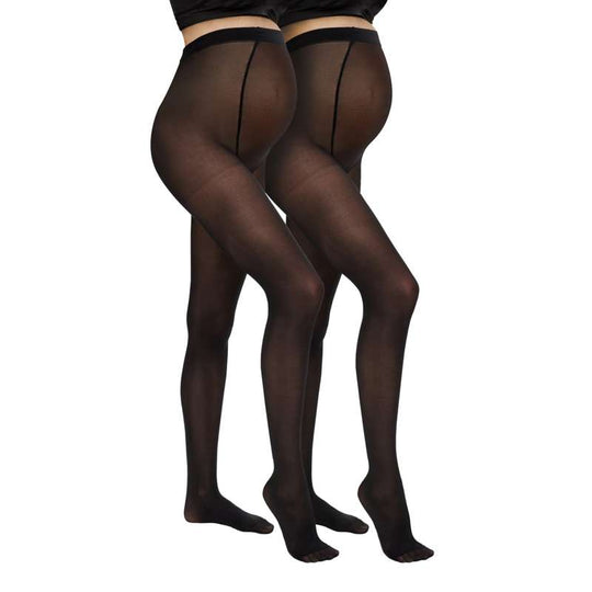 Mamalicious MLSABINE Gravidstrumpbyxor - 2-pack - Svart