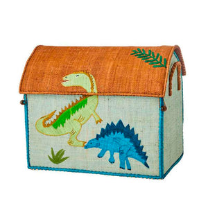 RICE Raffia Förvaringshus - Dinosaur - Mellan