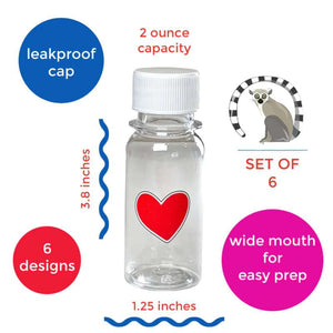 Yumbox Tillbehör - Mini Juice Flaskor - 60 ml. - 6 stycken.