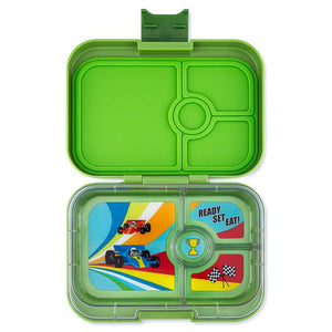 Yumbox Matlåda - Panino - 4 fack - Matcha Green/Race Cars