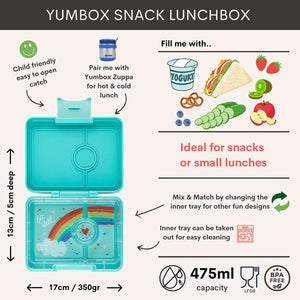 Yumbox Madkasse - Minisnack - 3 rum - Jurassic Green/Dinosaur